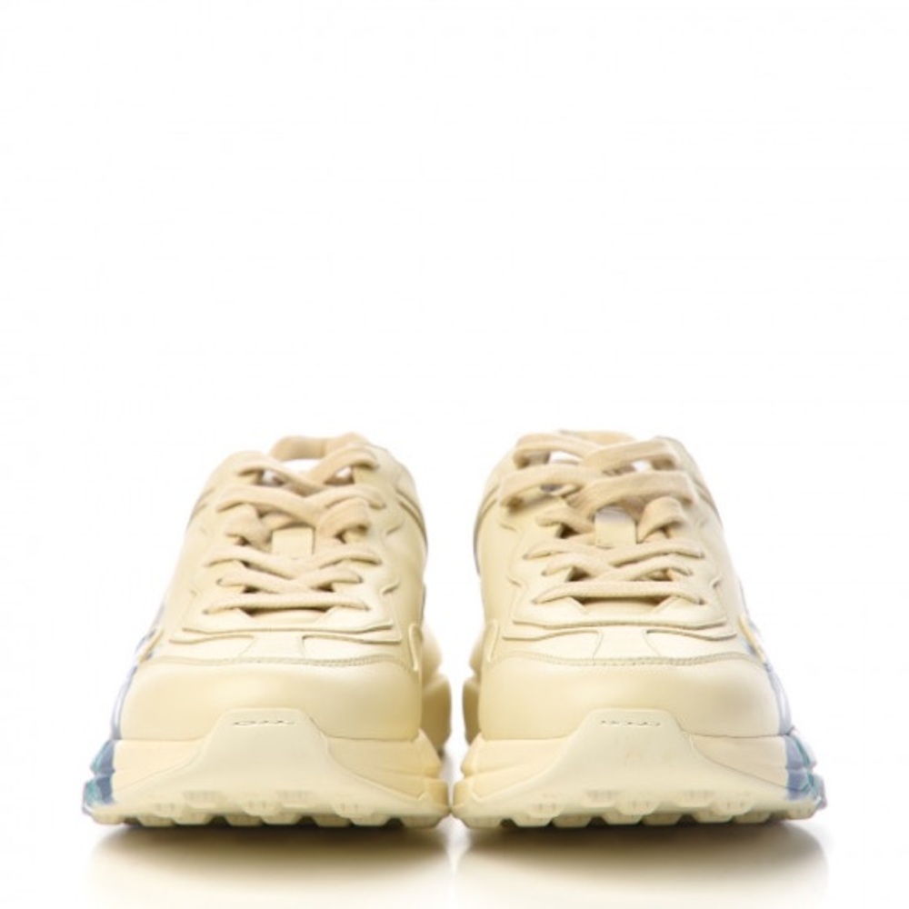 EUC Men’s Size 8 (Euro Sz 41) Gucci Rhyton Wave Print Dad Shoes In Ivory & Blue - Picture 5 of 16